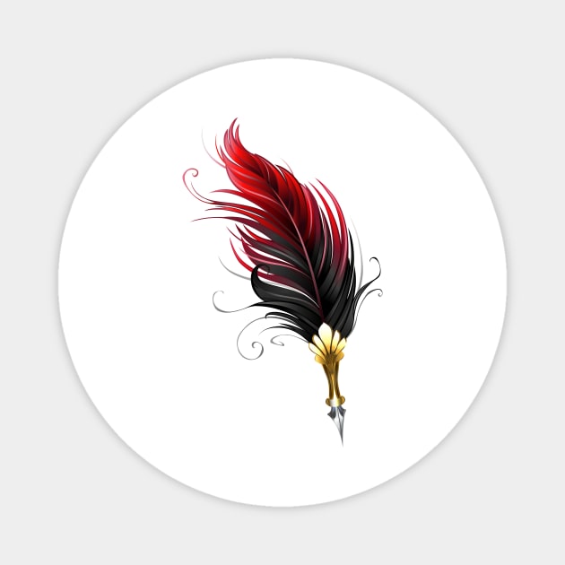 Red feather pen Magnet by Blackmoon9